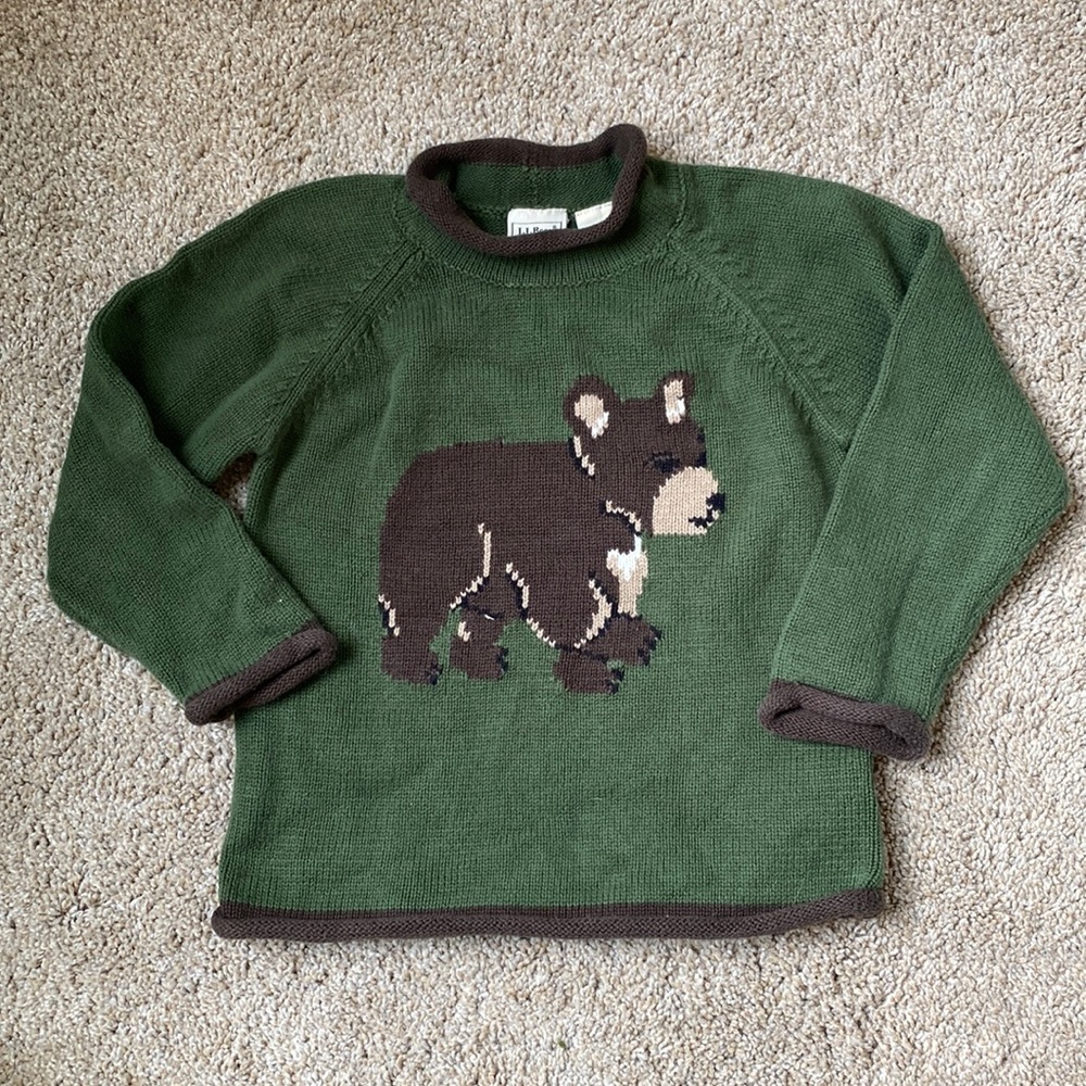 L.L. Bean roll neck bear sweater, 4T